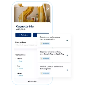 Avec Lydia, les cagnottes en ligne sont sans frais.