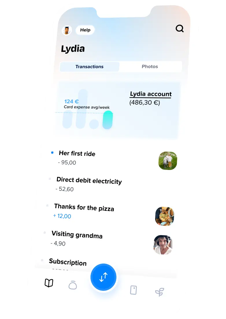 Lydia app home page