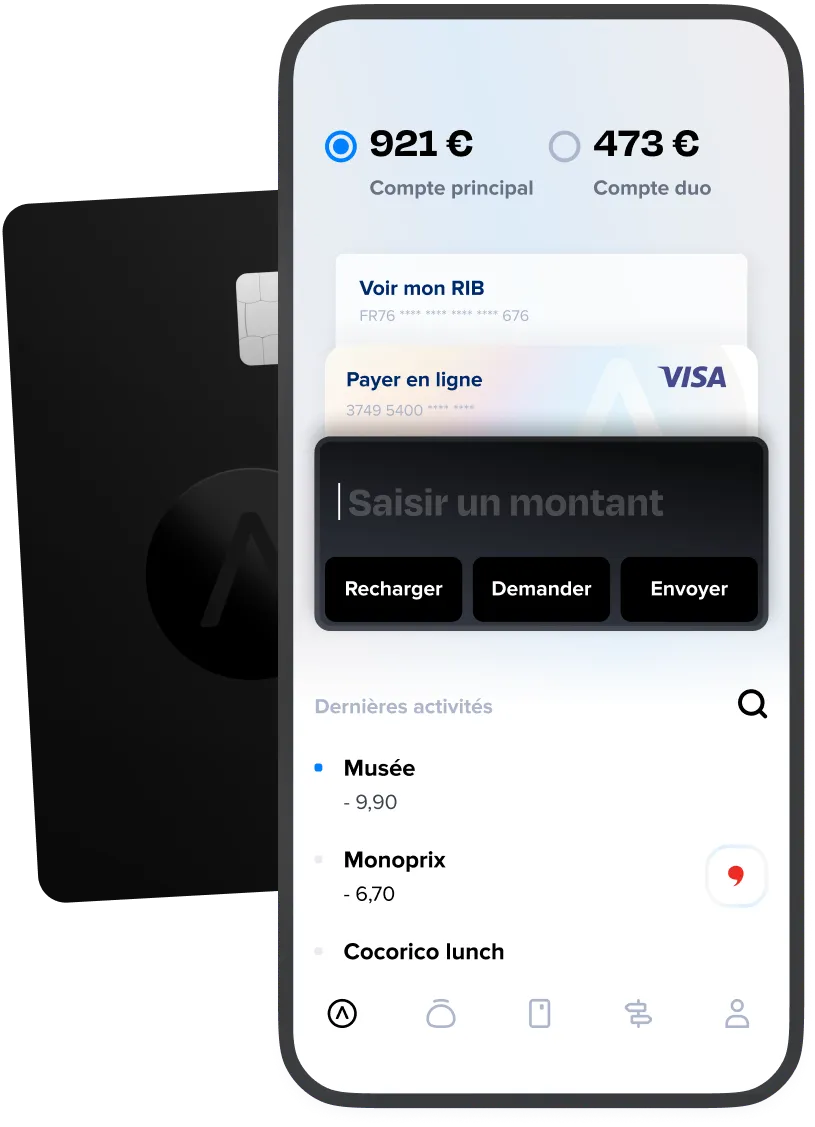 Card and current account with insurance